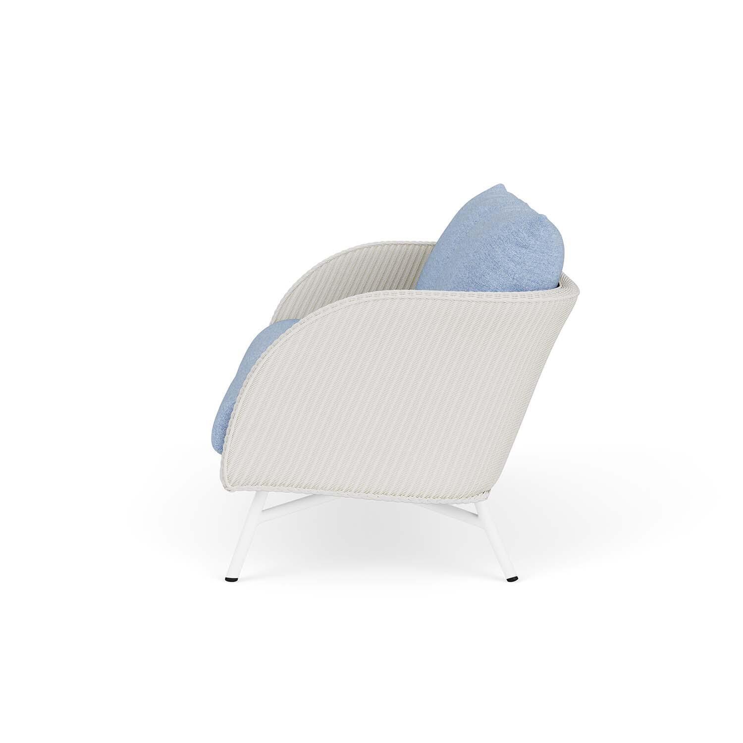 Lloyd Flanders Essence Loveseat W/Demo Skyway Fabric - Matte White Finish - Side thumbnail