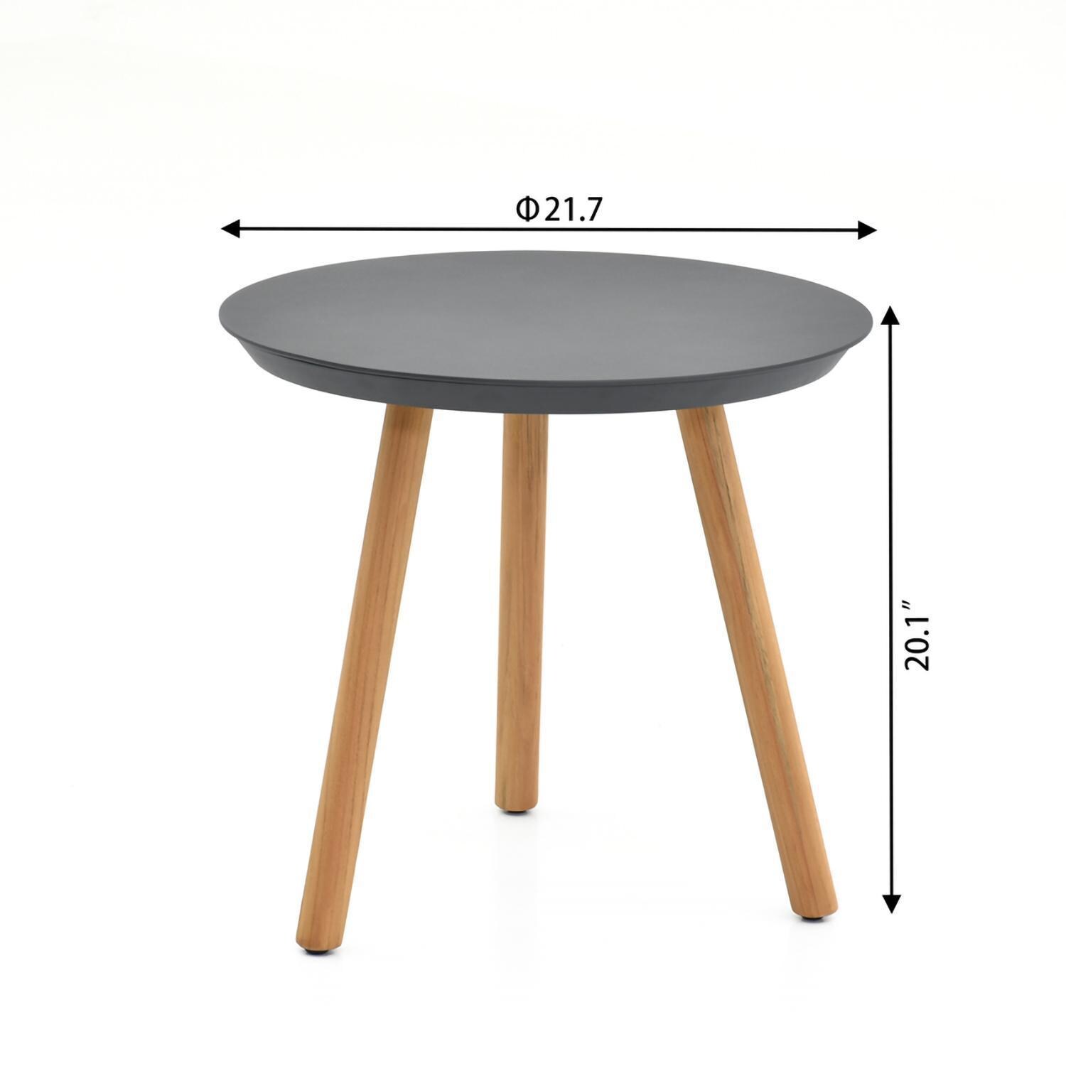 Madison Bay 5 Pc Seating Set W/ Grey Cushions in Wood By Lakeview Outdoor Designs - End Table - Dimensional thumbnail