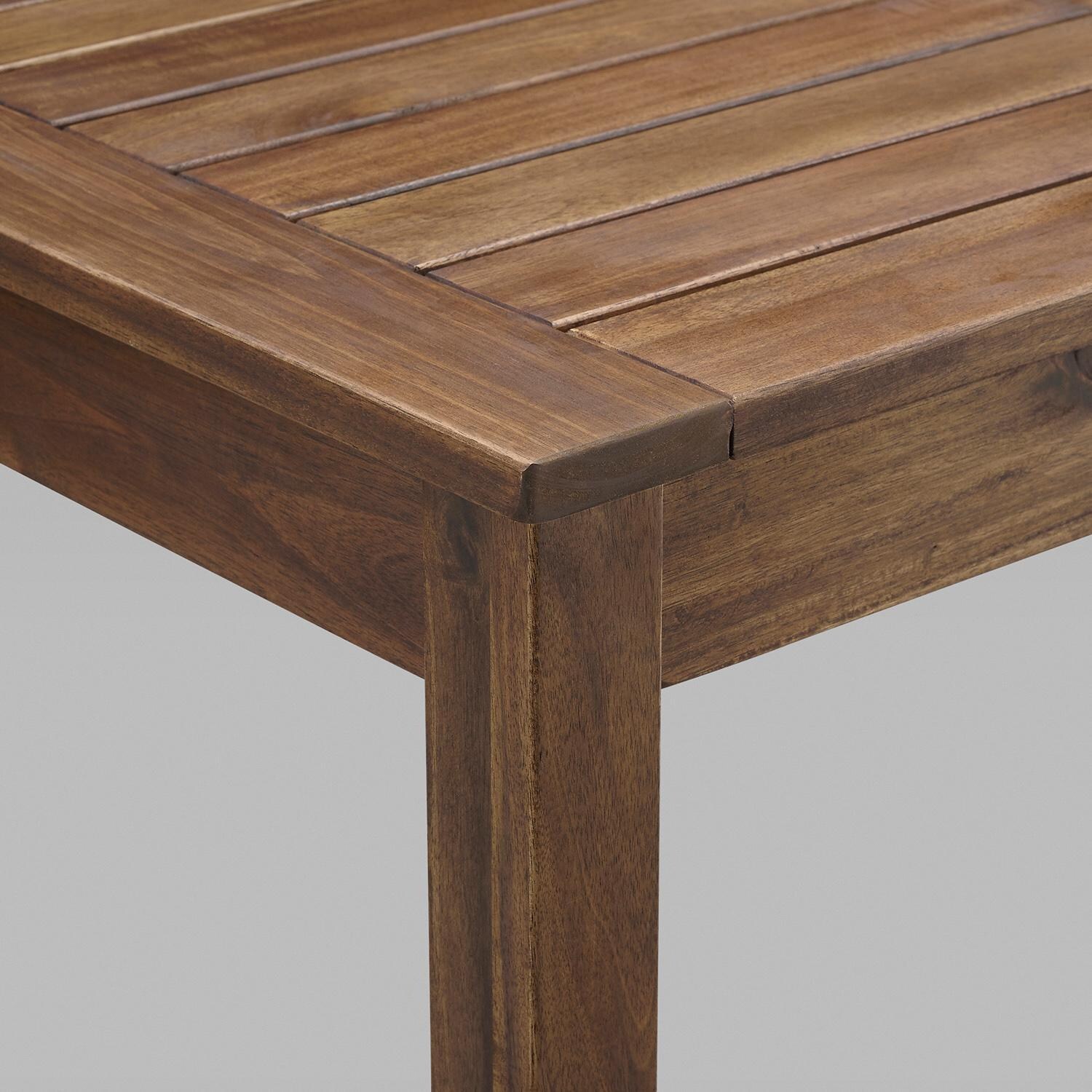 Ultimate Patio 48 X 24 Inch Rectangular Acacia Patio Counter Height Bar Table - Dark Brown - Table Top Detail thumbnail