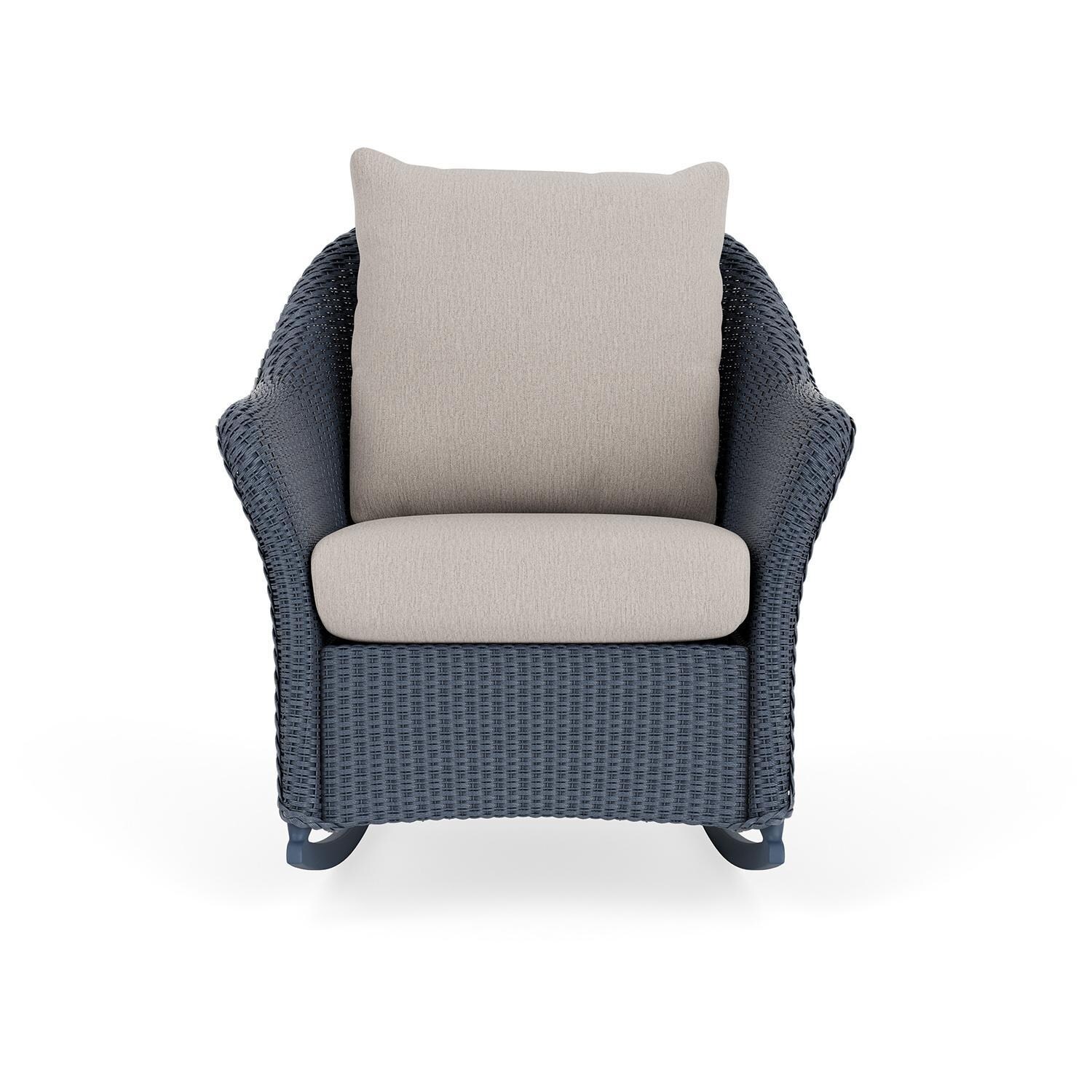 Weekend Retreat Lloyd Loom Rocking Chair in Denim Blue/Remy Cloud by Lloyd Flanders
