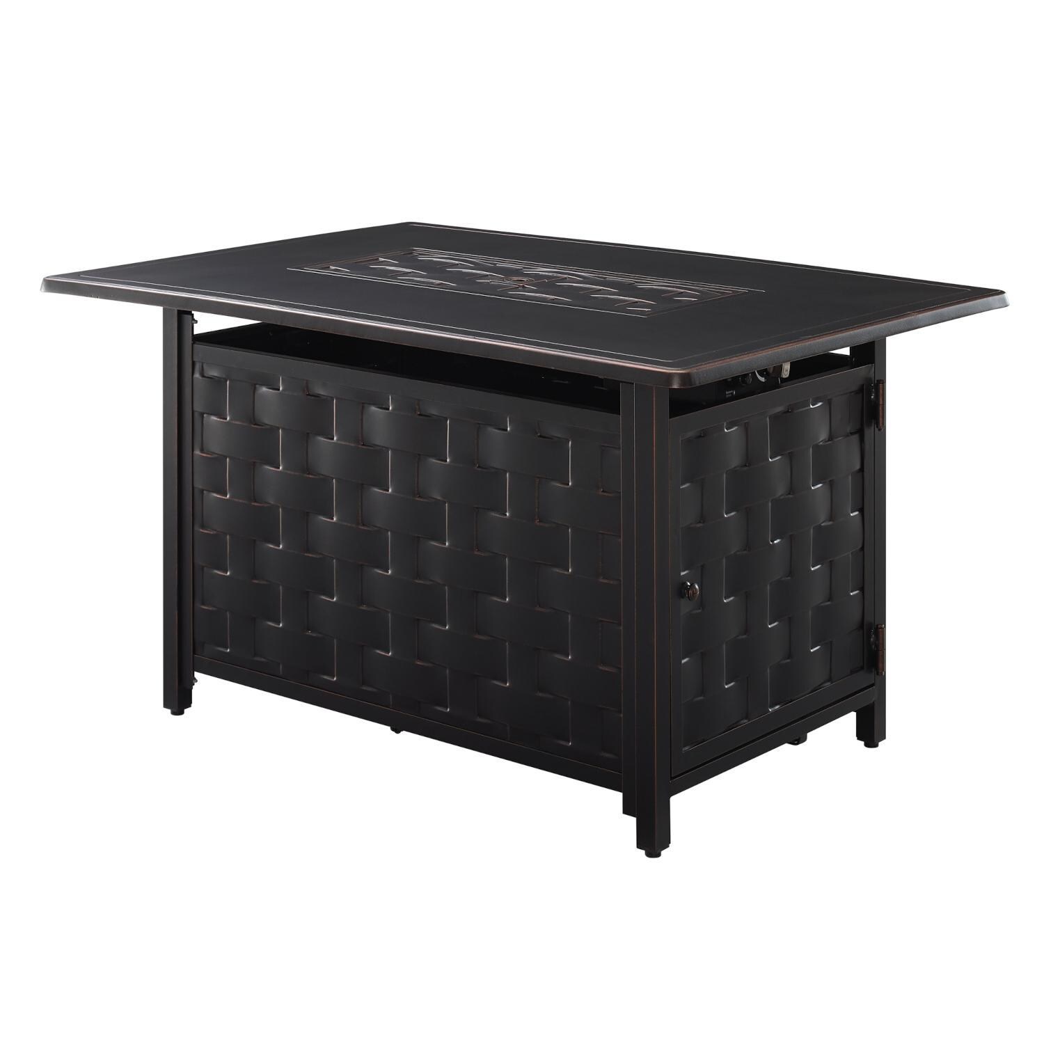 Ultimate Patio 63700-NG Magnolia Way 44-Inch Rectangular Aluminum Natural Gas Fire Pit - Full View thumbnail