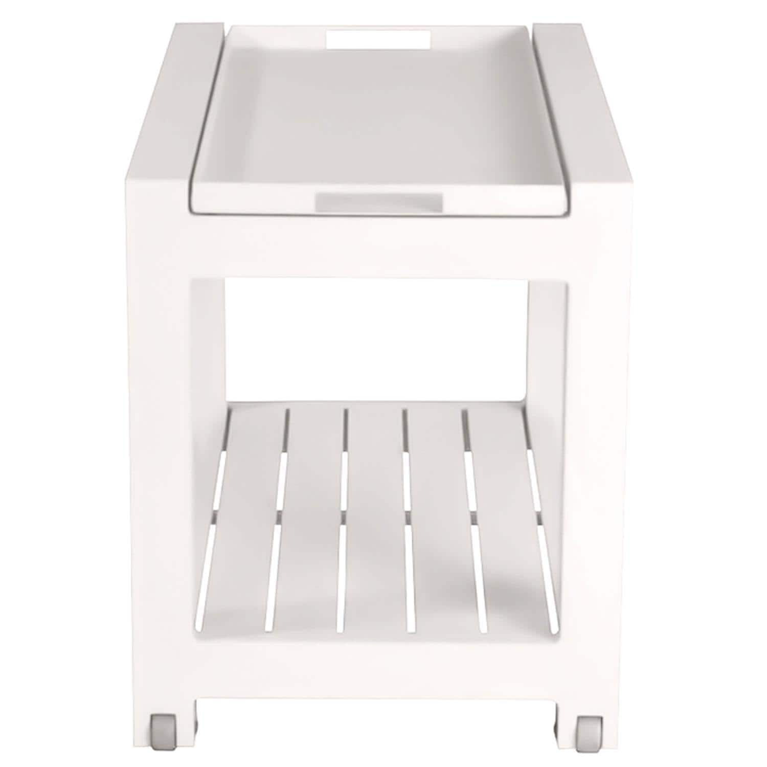 Easy Aluminum Serving Trolly/Tray in White By KETTLER - Front View - White Background thumbnail
