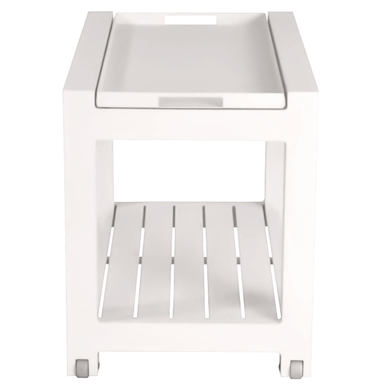Easy Aluminum Serving Trolly/Tray in White By KETTLER - Front View - White Background thumbnail