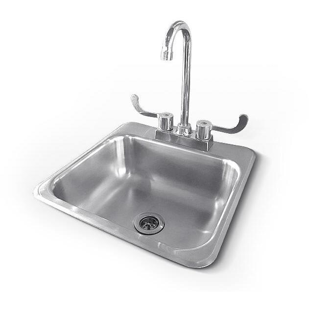 RCS 15 X 15 Outdoor Rated Stainless Steel Drop In Sink With Hot/Cold Faucet - RSNK1