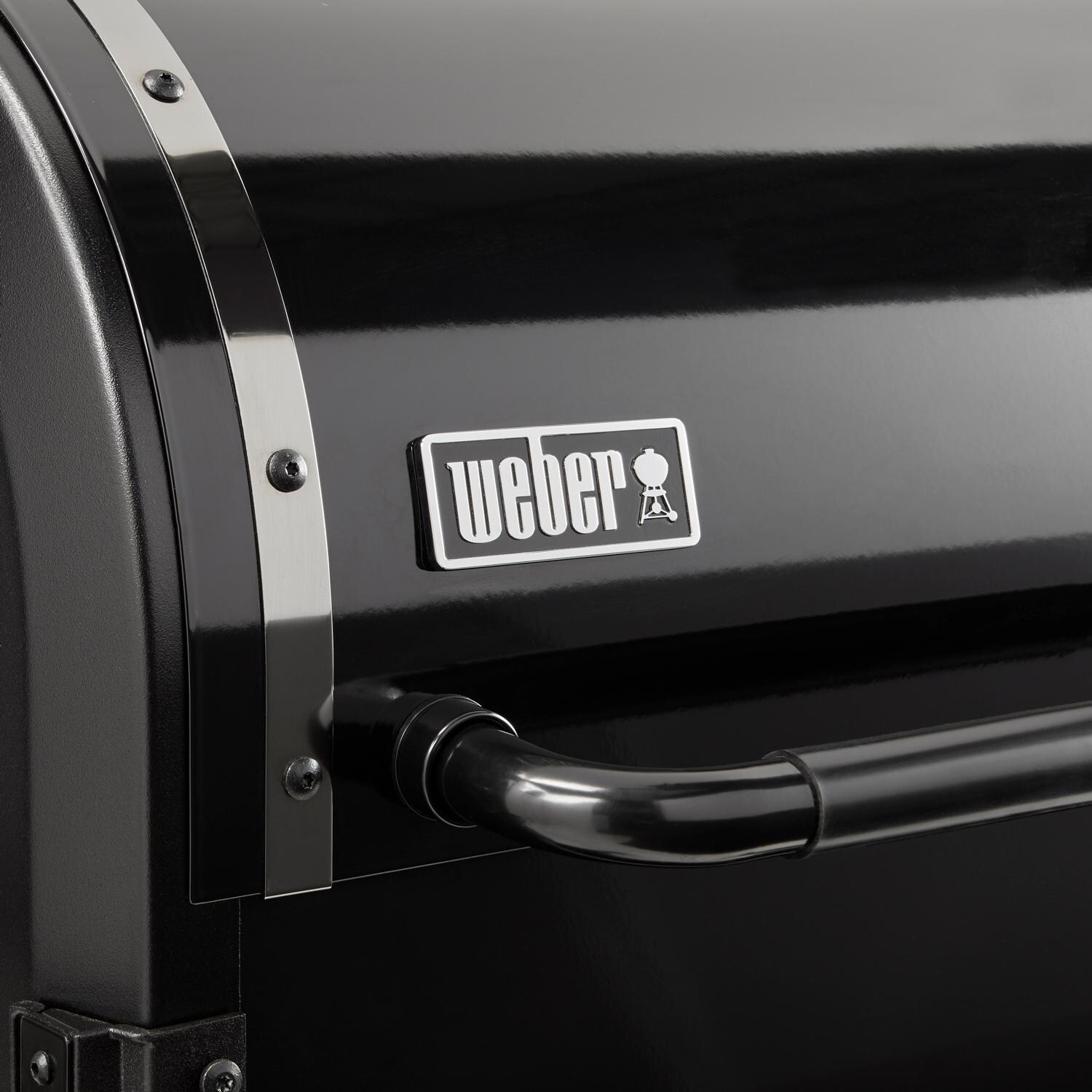 Weber 23611501 SmokeFire EPX6 STEALTH Edition 36-Inch Wi-Fi Enabled Wood Fired Pellet Grill - Front Handle Detail thumbnail