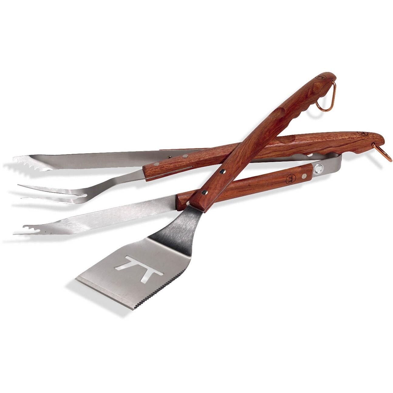 Outset 3-Piece Rosewood Stainless Steel BBQ Tool Set thumbnail