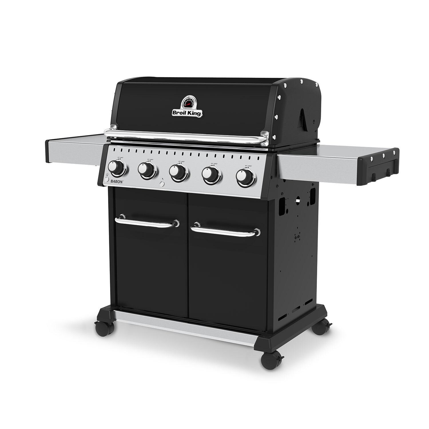 Broil King 876214 24 Inch Baron 520 PRO Propane Gas Grill - Lid Down - Angled Left - White Background thumbnail