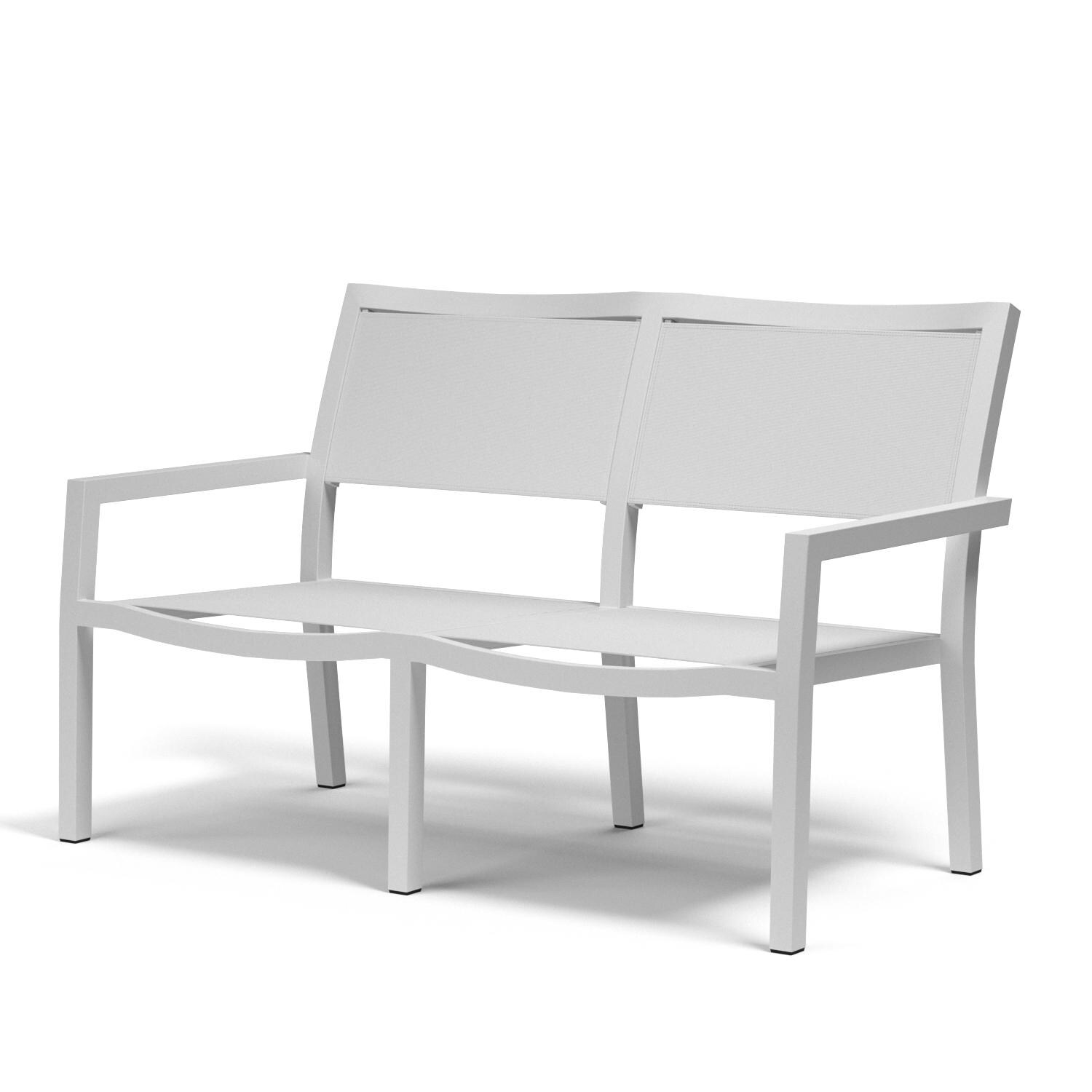 Sunset West Naples Aluminum Patio Sling Loveseat W/ Phifertex Frost Sling - DO NOT SELL OUTSIDE OF KIT