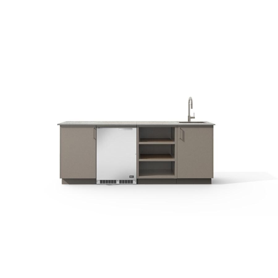 Urban Bonfire Celeste Outdoor Kitchen w/ DCS 24-Inch 5.3 Cu. Ft. Refrigerator, Keon Dekton Countertop & Clay Finish - B-Celeste-Keon-Clay