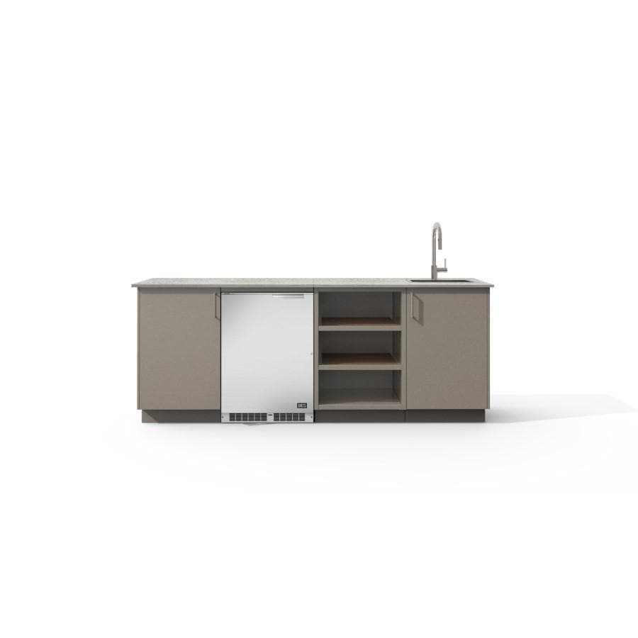 Urban Bonfire Celeste Outdoor Kitchen w/ DCS 24-Inch 5.3 Cu. Ft. Refrigerator, Keon Dekton Countertop & Clay Finish - B-Celeste-Keon-Clay