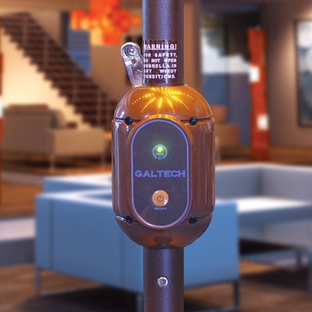 Galtech 11 Ft. Octagonal Patio Umbrella W/ Crank Lift - Push Button Coupling And Lighting Control Detail thumbnail