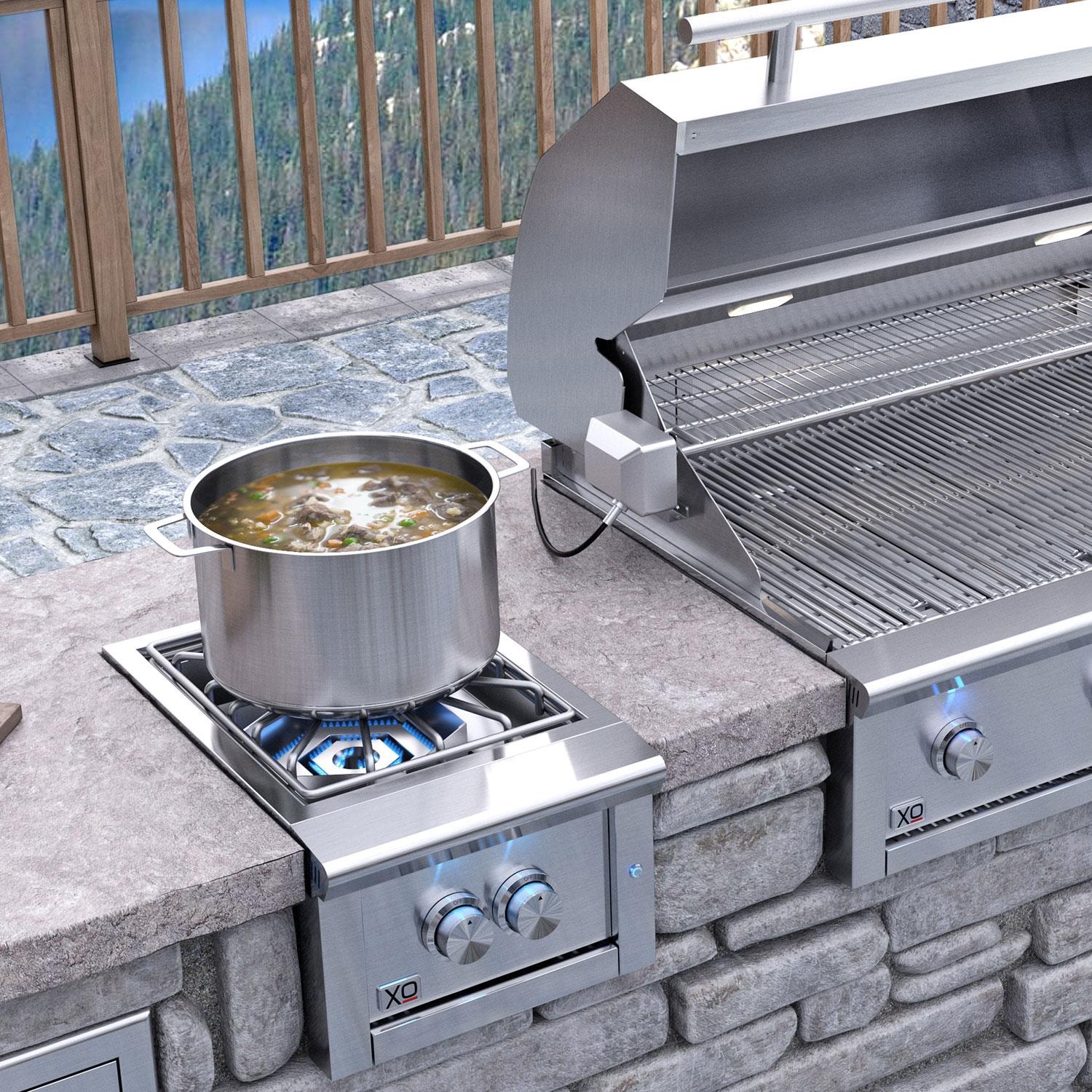 XO Appliance XOGSIDEBXLTN 12 1/2-in Performance XLT Natural Gas Double Side Burner - Lifestyle thumbnail