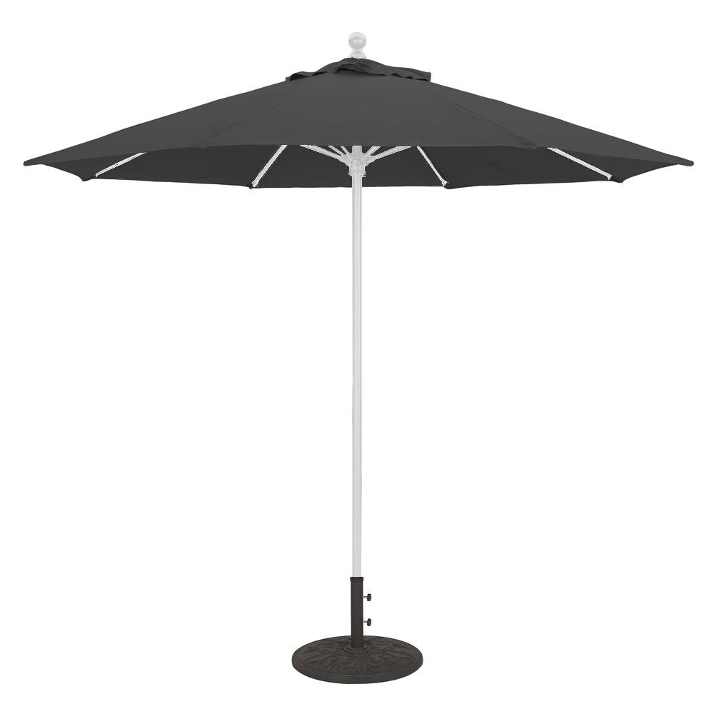 Galtech 9 Ft. Octagonal Aluminum Patio Umbrella W/ Manual Lift - White Frame W/ Black Sunbrella Fabric (Umbrella Base Not Included) thumbnail