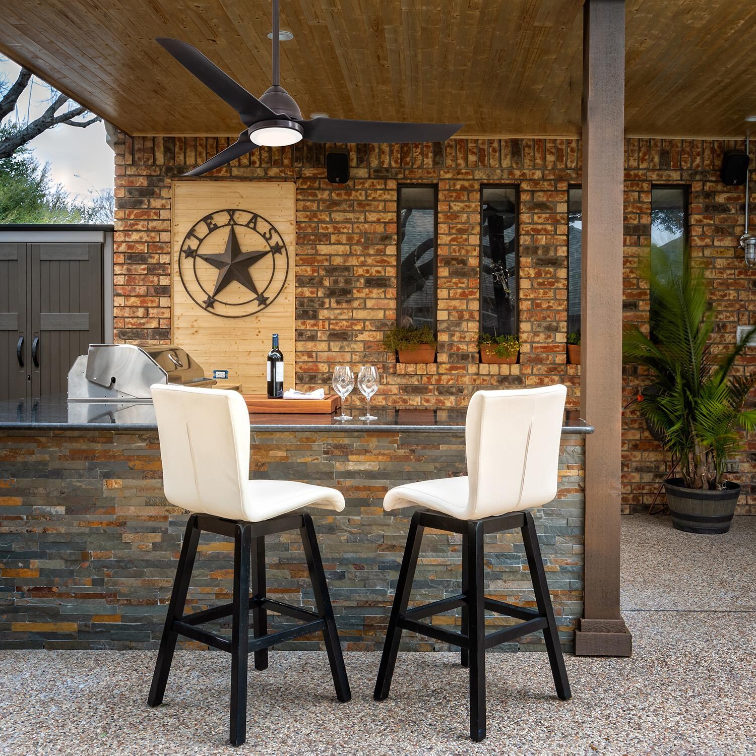 Minka-Aire F753L-KA Java 54-Inch 3-Blade Ceiling Fan in Kocoa Finish w/ Kocoa Blades & Etched Opal Glass - Lifestyle thumbnail