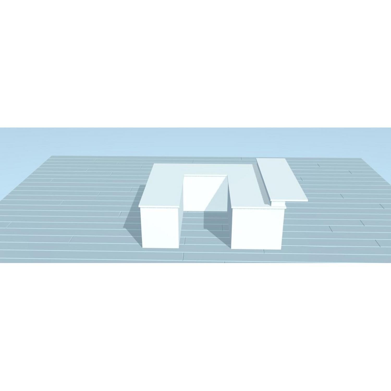 Pro-Fit PRODIY868BU DIY PRO 8' x 6' x 8' Unfinished Island w/8' Bar - Rendered Image - White Background thumbnail