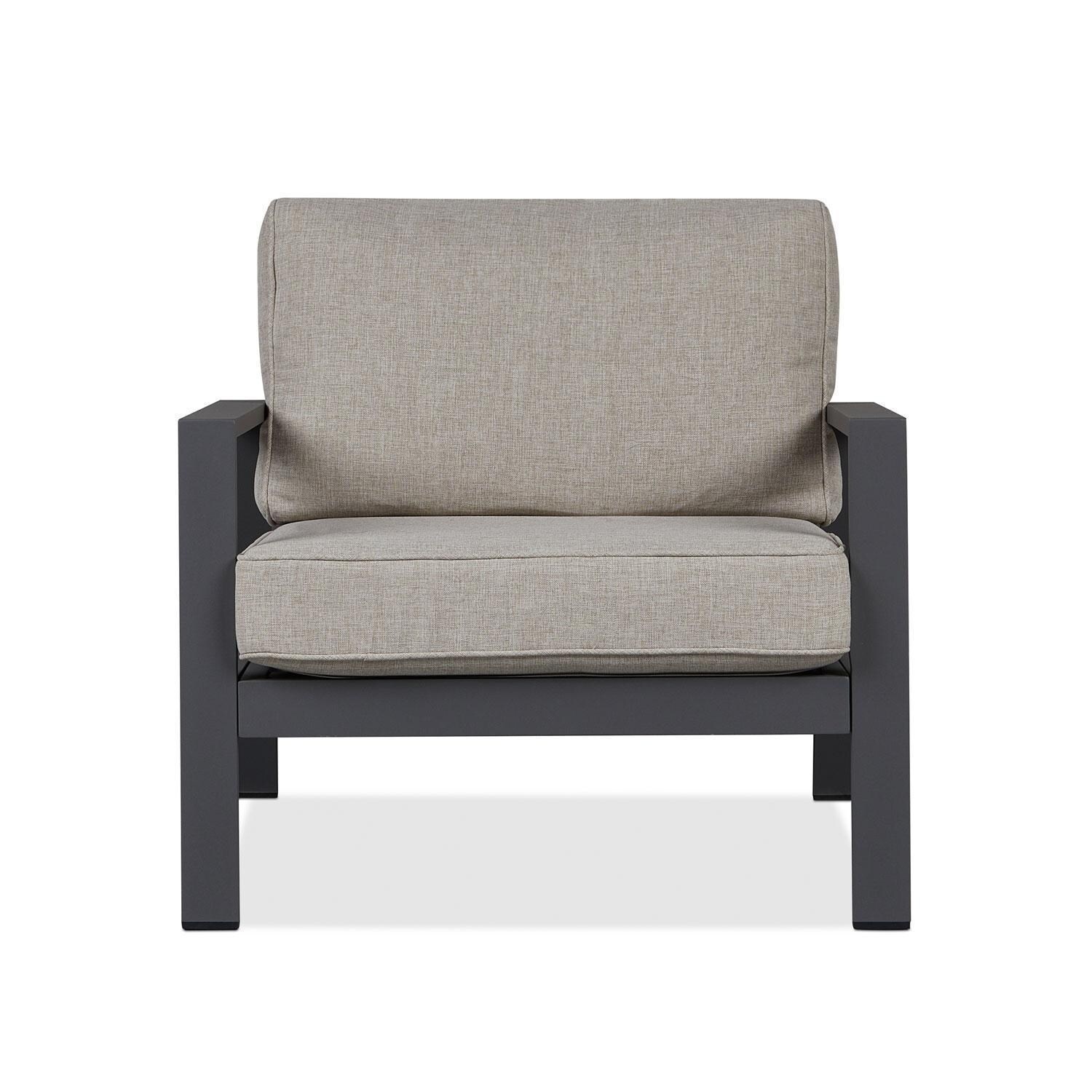 Lakeview Outdoor Designs SC2020WSTA Elysian Outdoor Chair with Cushions in Weathered Slate - Front - White Background thumbnail