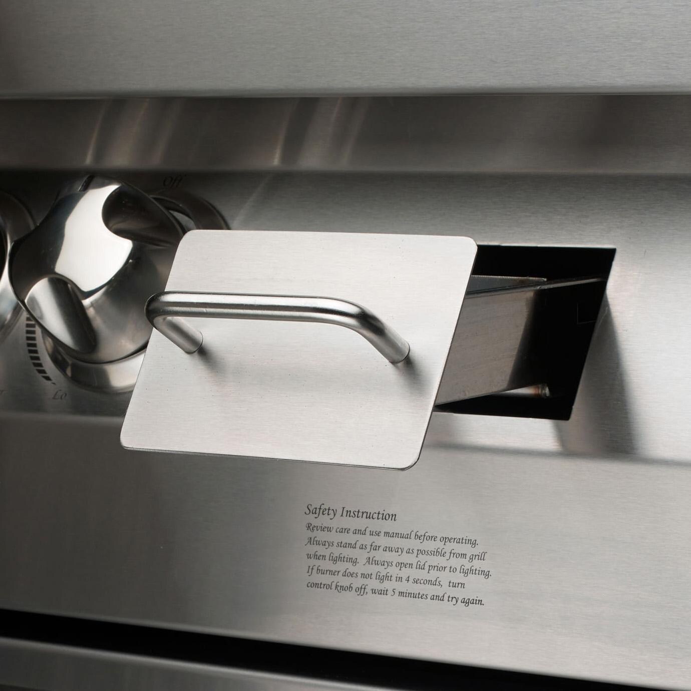 Vintage VBQ42SZG-L-1-KIT 42 Inch Liquid Propane Gas Grill with Sear Zone and 2-Door Cart - Wood Chip Tray - Detail thumbnail