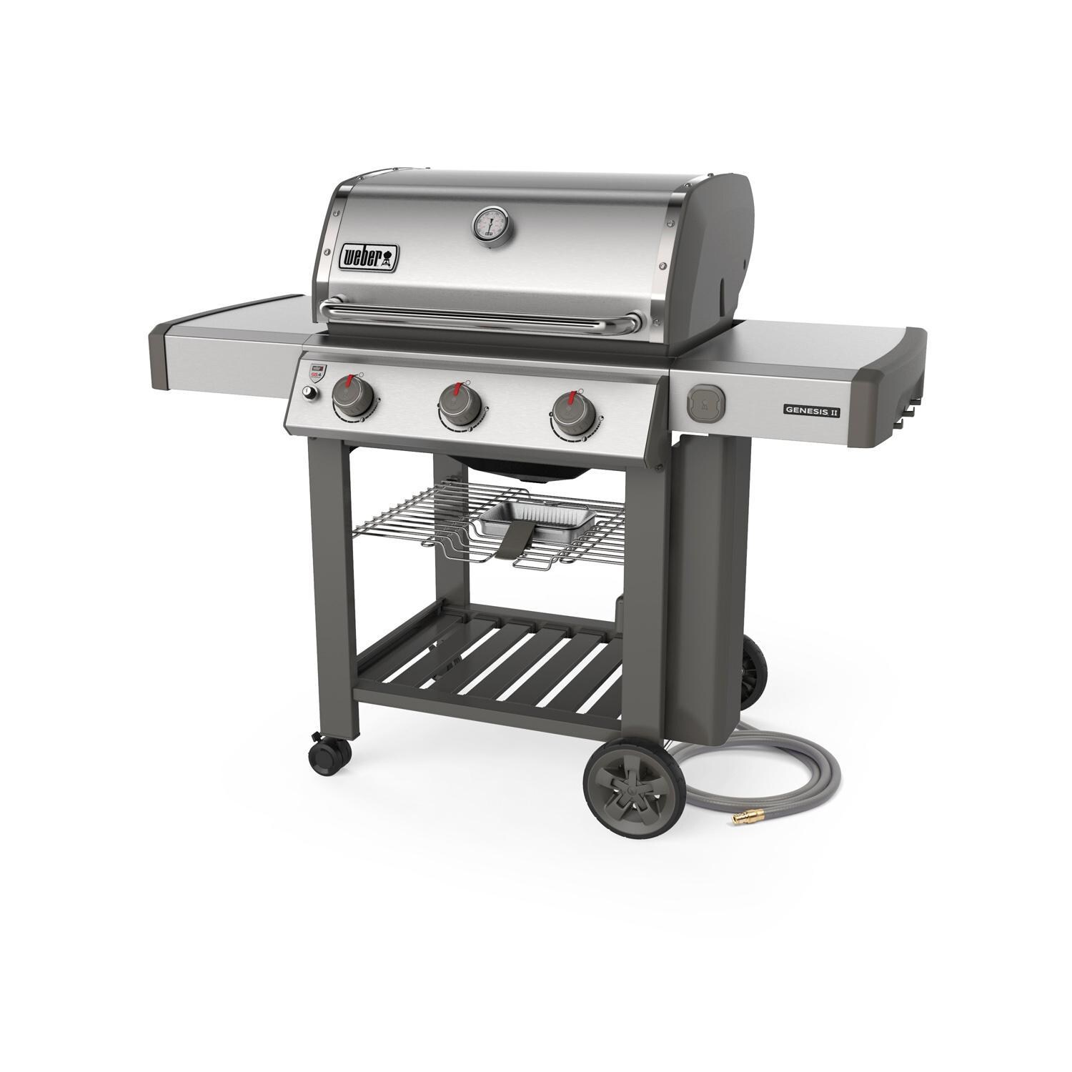 Weber Genesis II 66001001 S-310 Natural Gas Grill - Stainless Steel (2019) - Right-Side Angled View thumbnail
