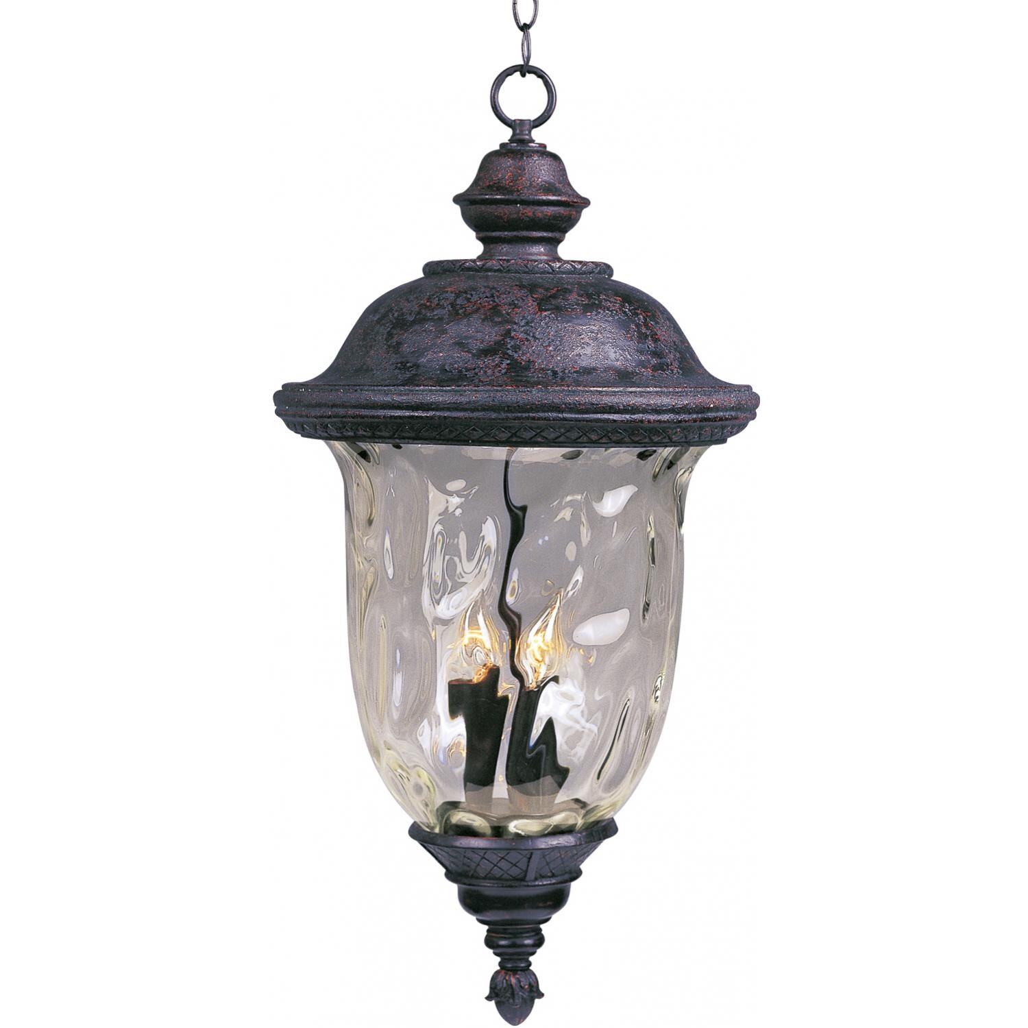 Maxim Carriage House DC 3427WGOB 60W 24-Inch Three Light Outdoor Hanging Lantern - Oriental Bronze thumbnail