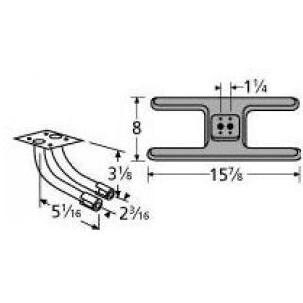 Cast Iron H Twin, Centered, 1.25 Inch Offset Burner 20502-72502