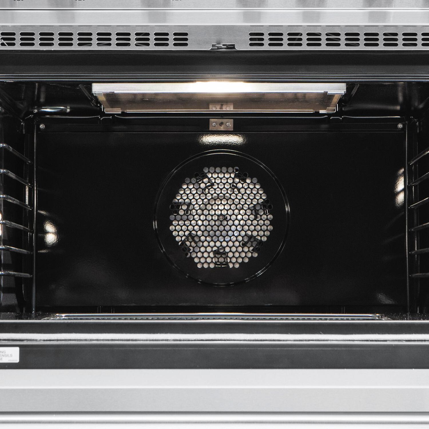 Viking Professional 5 Series 30-Inch 4-Burner Dual Fuel Propane Gas Self Cleaning Range - Oven Interior View With No Racks thumbnail