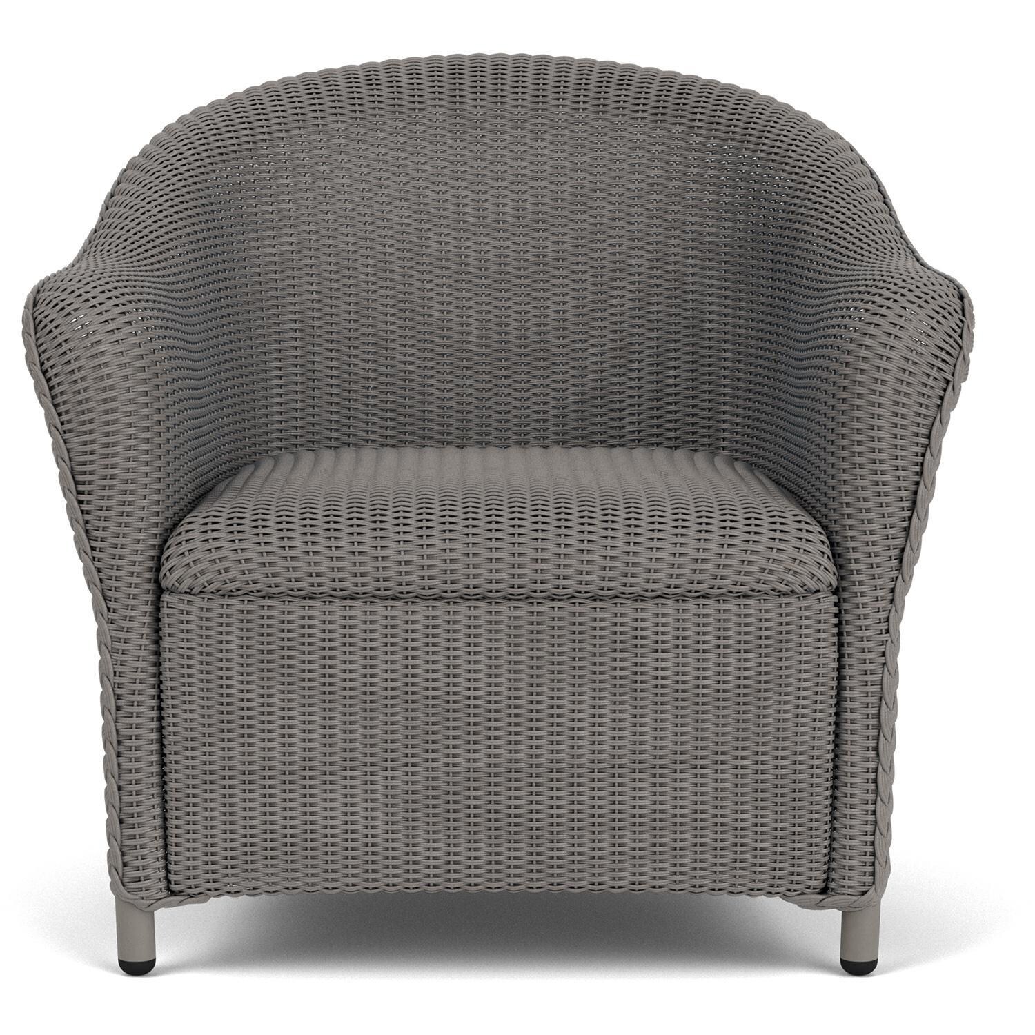 Lloyd Flanders Reflections 4-Piece Seating Set W/ Ottoman & End Table in Pewter Finish - Lounge Chair Front thumbnail