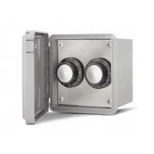 Infratech 240V Double Input Regulator Stainless Steel Surface Mount Plate With Deep Gang Waterproof Box And Cover - 14-4225 image