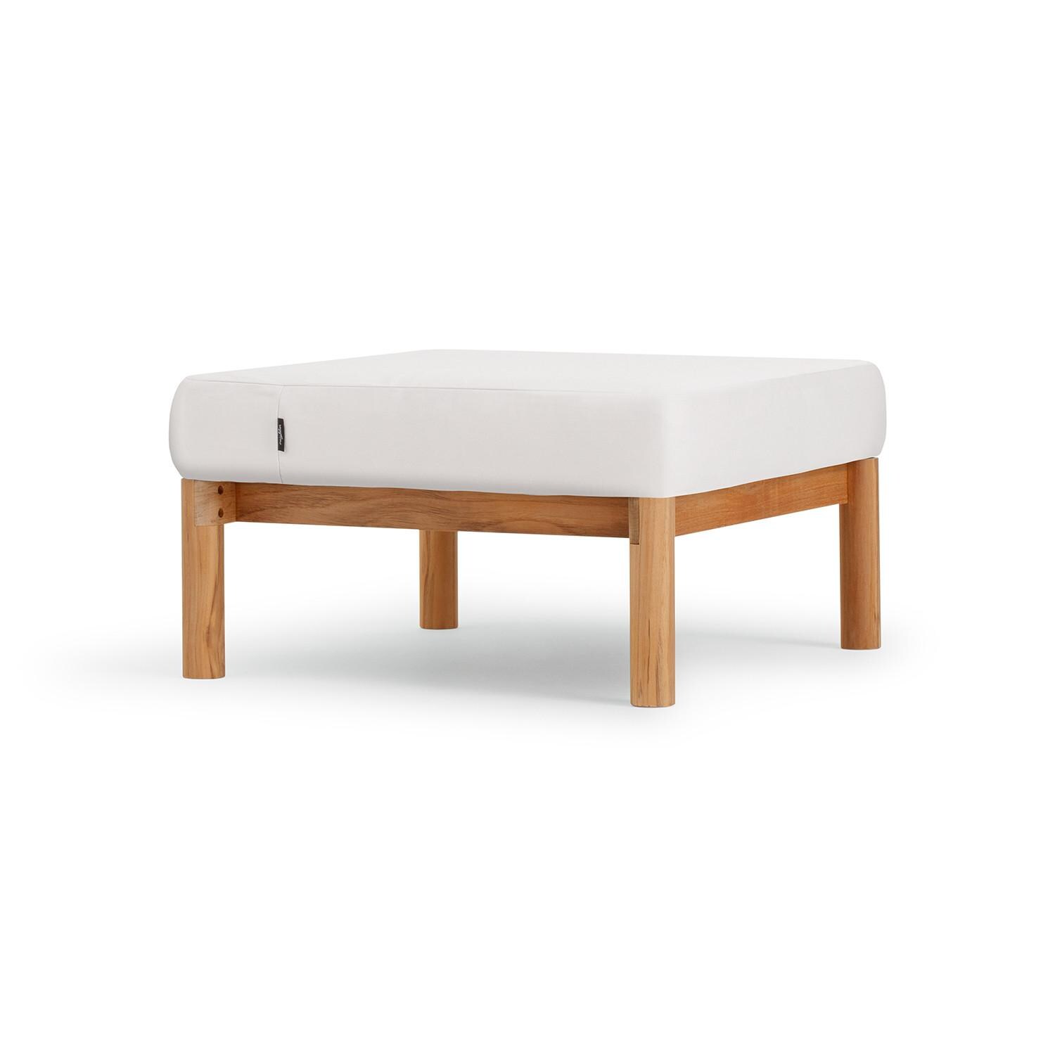 Neighbor Teak Ottoman W/ Sunbrella Cushion - Sunbrella Canvas