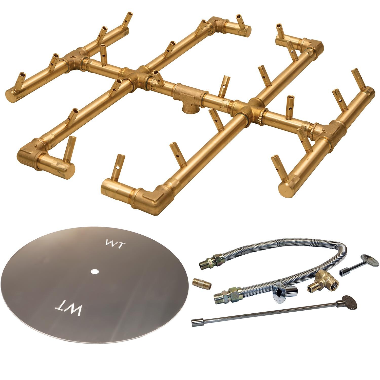 Warming Trends CFB240LPALPL30CFK1 30-Inch Round Propane Fire Pit Burner Kit W/ 19.5 X 21.5-Inch Original Crossfire Brass Burner - Match Light Ignition thumbnail