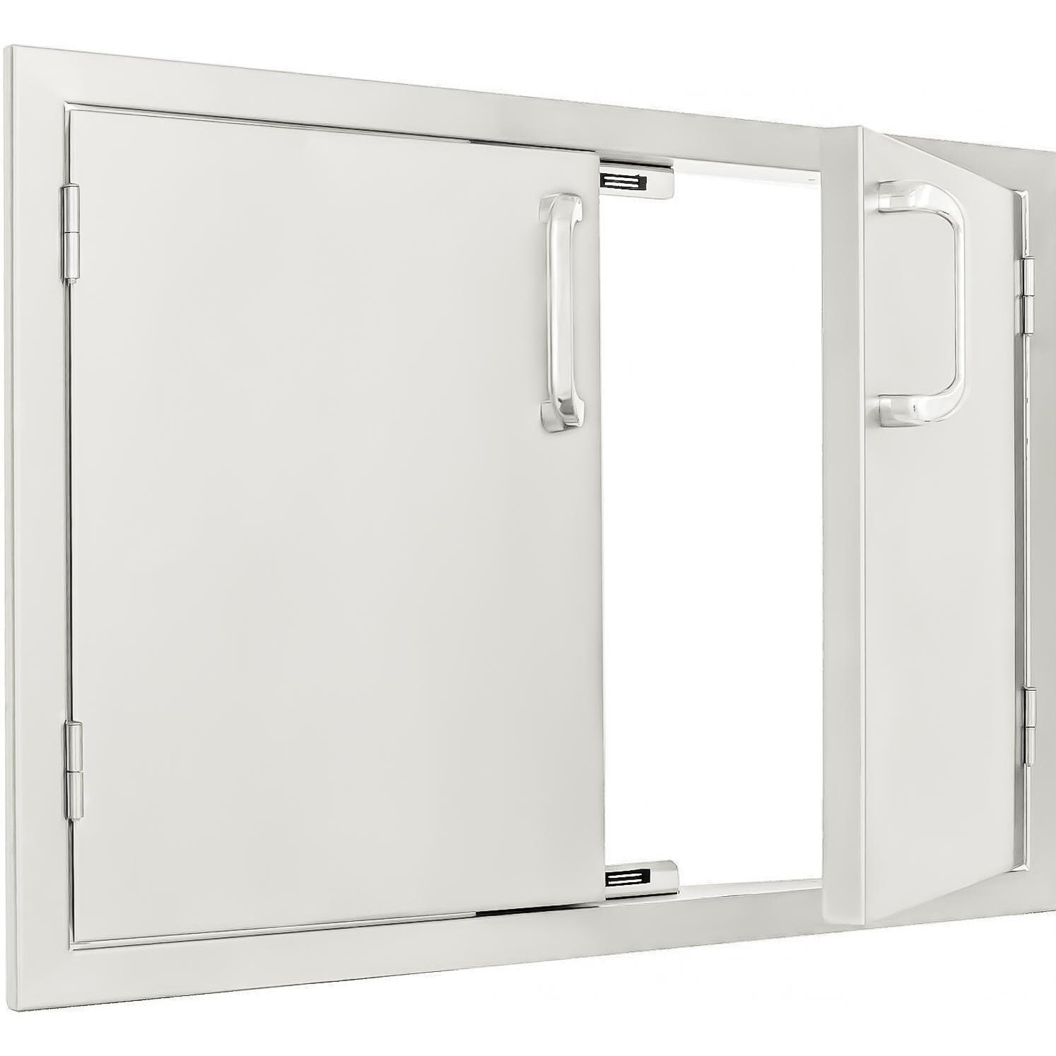 BBQGuys BBQ-260-30X19 Signature Series 30-Inch Stainless Steel Double Access Door - Open thumbnail