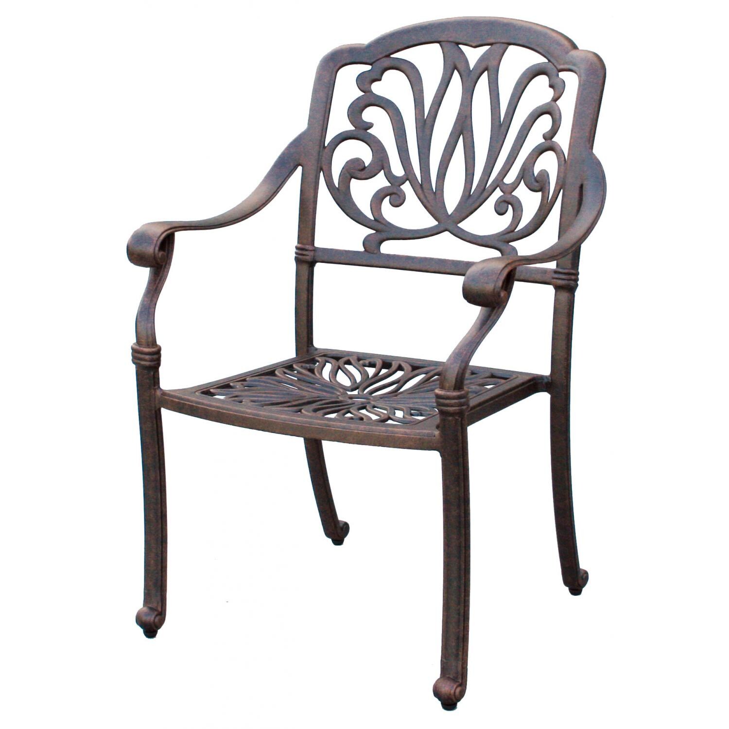 Elisabeth Cast Aluminum Patio Dining Chair W/ Sesame Cushion By Darlee - Frame thumbnail