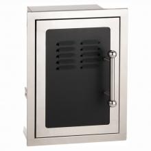 Fire Magic Echelon Black Diamond 14-Inch Left-Hinged Louvered Single Access Door W/ Propane Tank Storage & Soft Close - 53820HSC-TL image