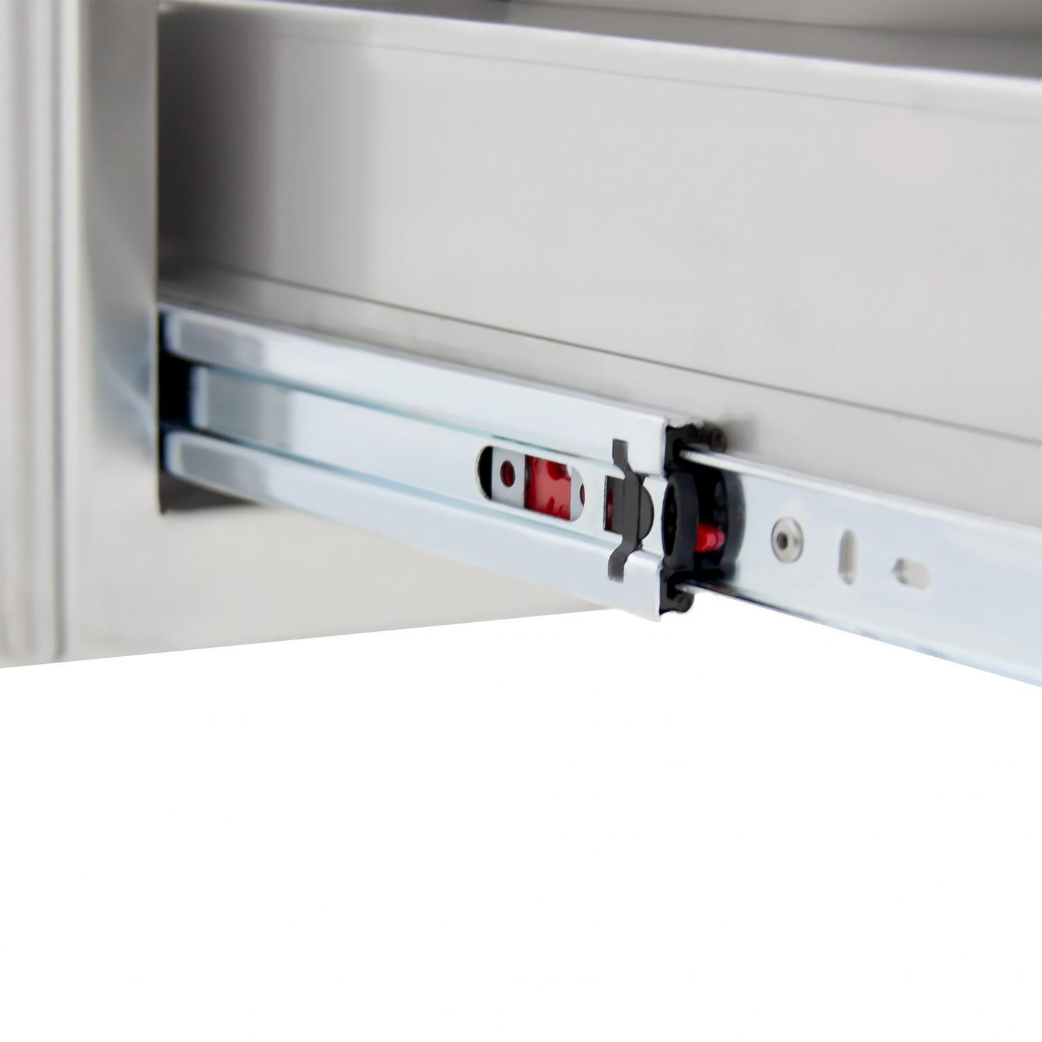 Blaze BLZ-TREC-DRW-H 20-Inch Roll-Out Stainless Steel Double Trash / Recycling Bin - Heavy Duty Tracks - Detail thumbnail