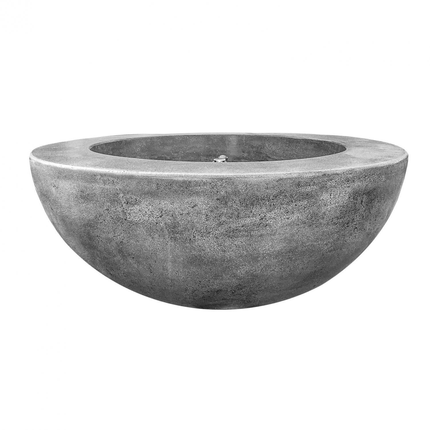 Moderno 5 36-in Round Glass Fiber Reinforced Concrete Propane Fire Bowl in Pewter by Prism Hardscapes - White Background thumbnail