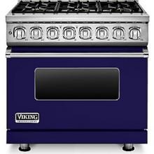 Viking Professional 7 Series 36-Inch 6 Burner Natural Gas Dual Fuel Range - Cobalt Blue - VDR7366BCB image