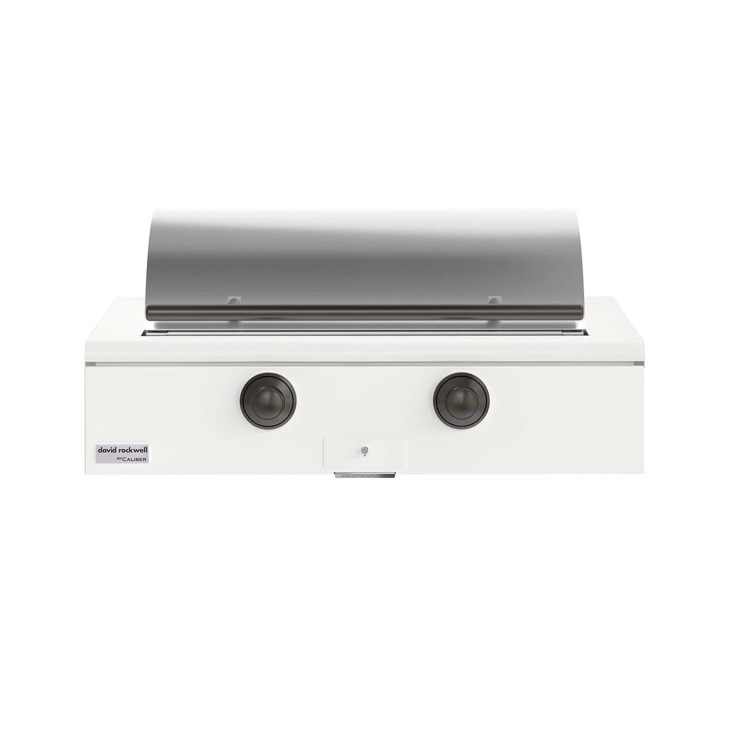 Caliber CRG-42BL00-A-030-H05 42-in Propane Built-In Rockwell Grill - Matte White w/ Pewter Hardware - Lid Closed - White Background thumbnail