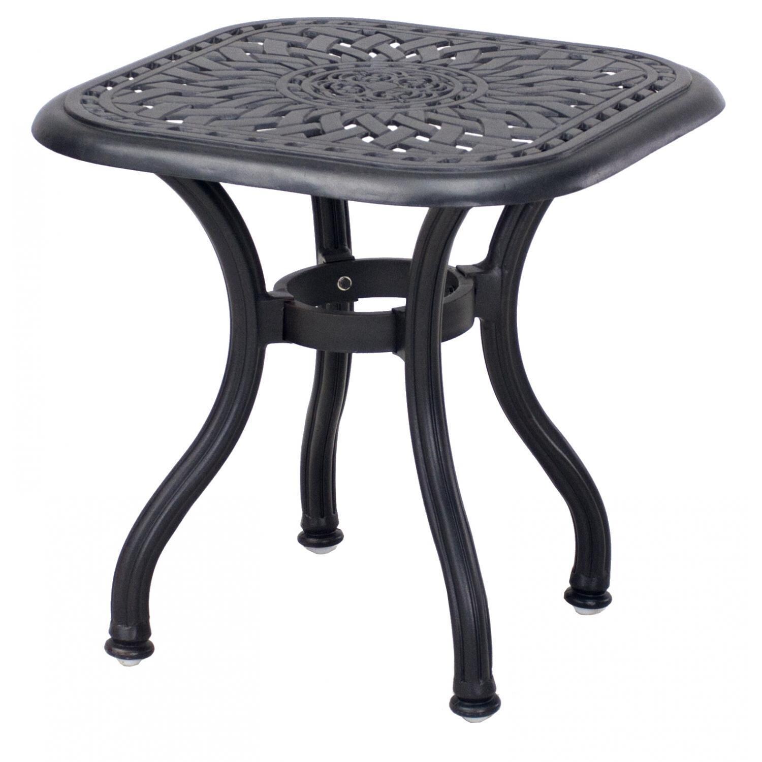 Darlee Santa Barbara 6 Pc Cast Aluminum Seating Set w/ Series 60 Tables - End Table - White Background thumbnail