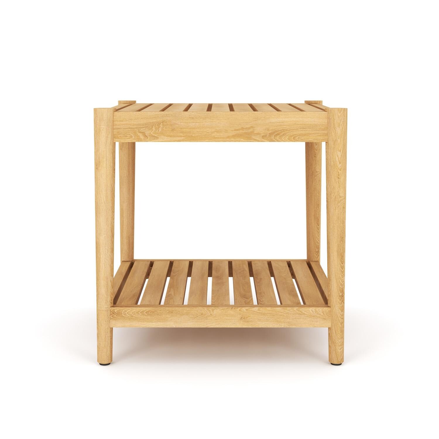 Royal Teak Collection SLST San Lucas Teak Side Table in Natural Wood - Front - White Background thumbnail