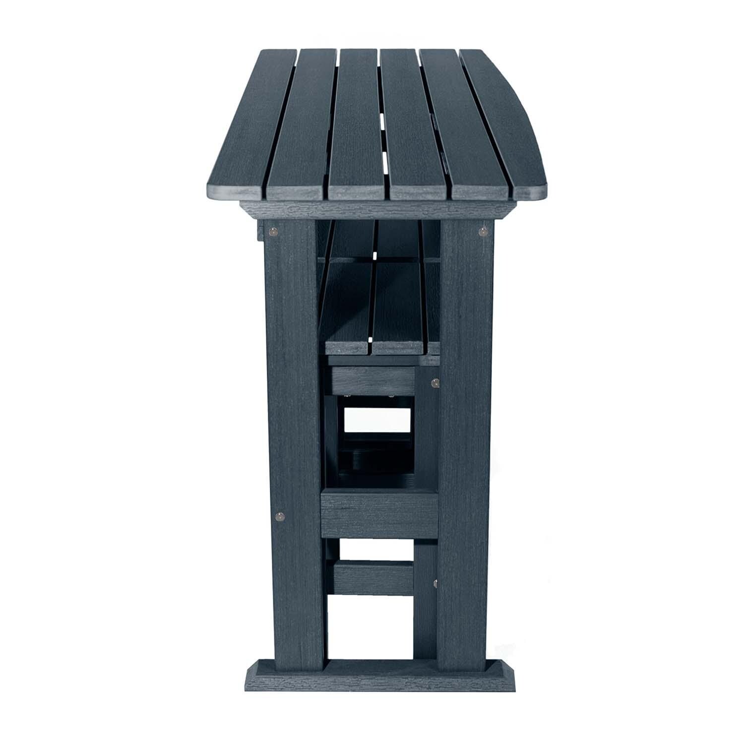 Hart Lane 3 Pc Recycled Plastic Counter Height Dining Set in Federal Blue By Lakeview - Side View - White Background thumbnail