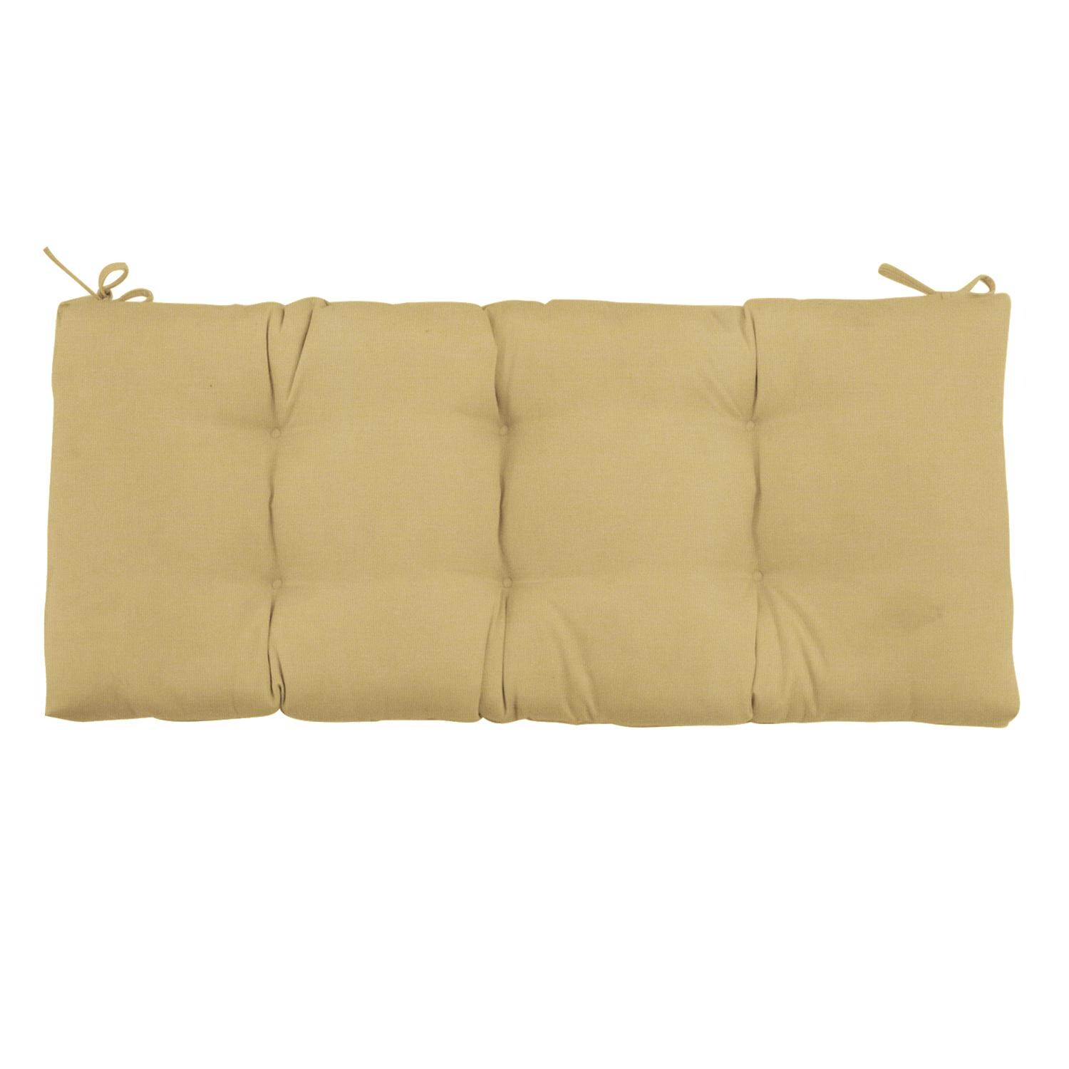 Sunbrella Canvas Wheat Small Outdoor Replacement Bench Cushion By UltimatePatio.com - Top View thumbnail