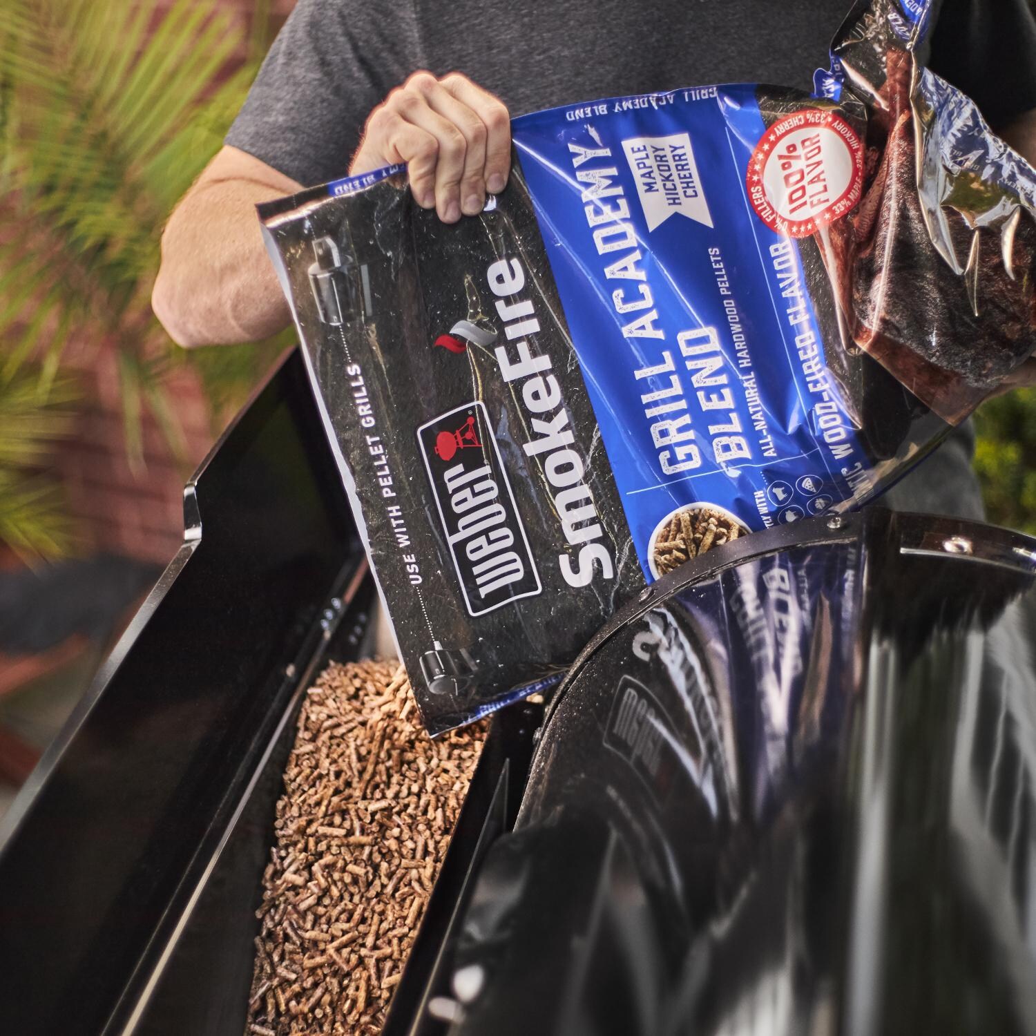 Weber - 23510201 - SmokeFire EX6 Gen 2 36-Inch Wi-Fi Enabled Wood Fired Pellet Grill - Filling The Hopper thumbnail