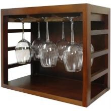 Vinotemp Stackable Wood Wine Glass Rack - Brown - EP-STACK12G image