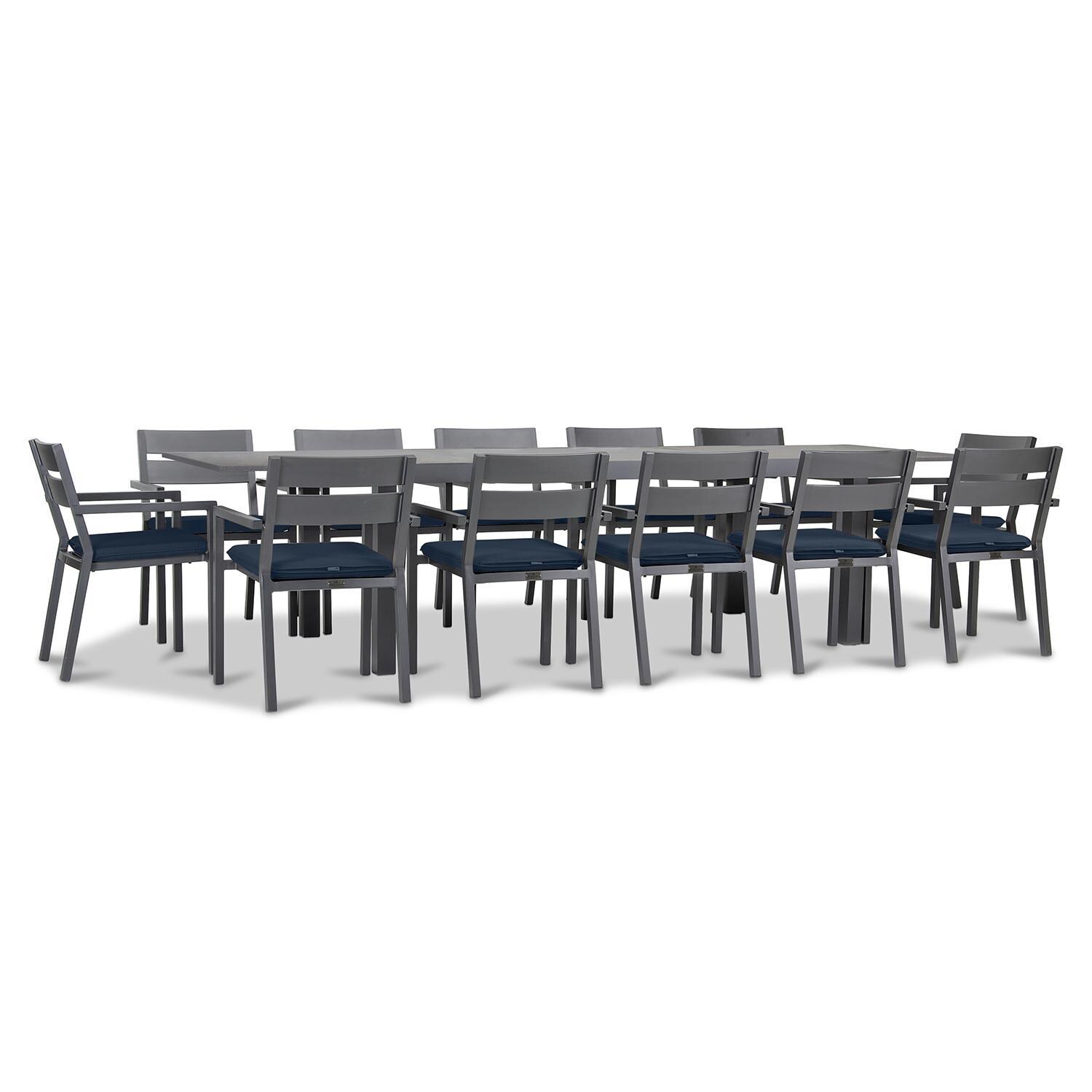 Calm Bay 13 Pc Extendable Dining Set in Slate/Spectrum Indigo by Lakeview - White Background 2 thumbnail