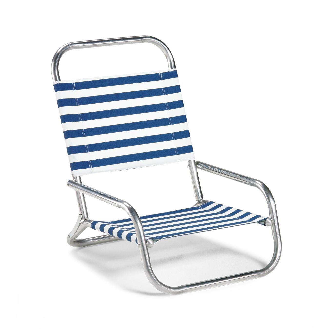 Sun & Sand Folding Aluminum Beach Chair By Telescope Casual - Blue & White Stripe