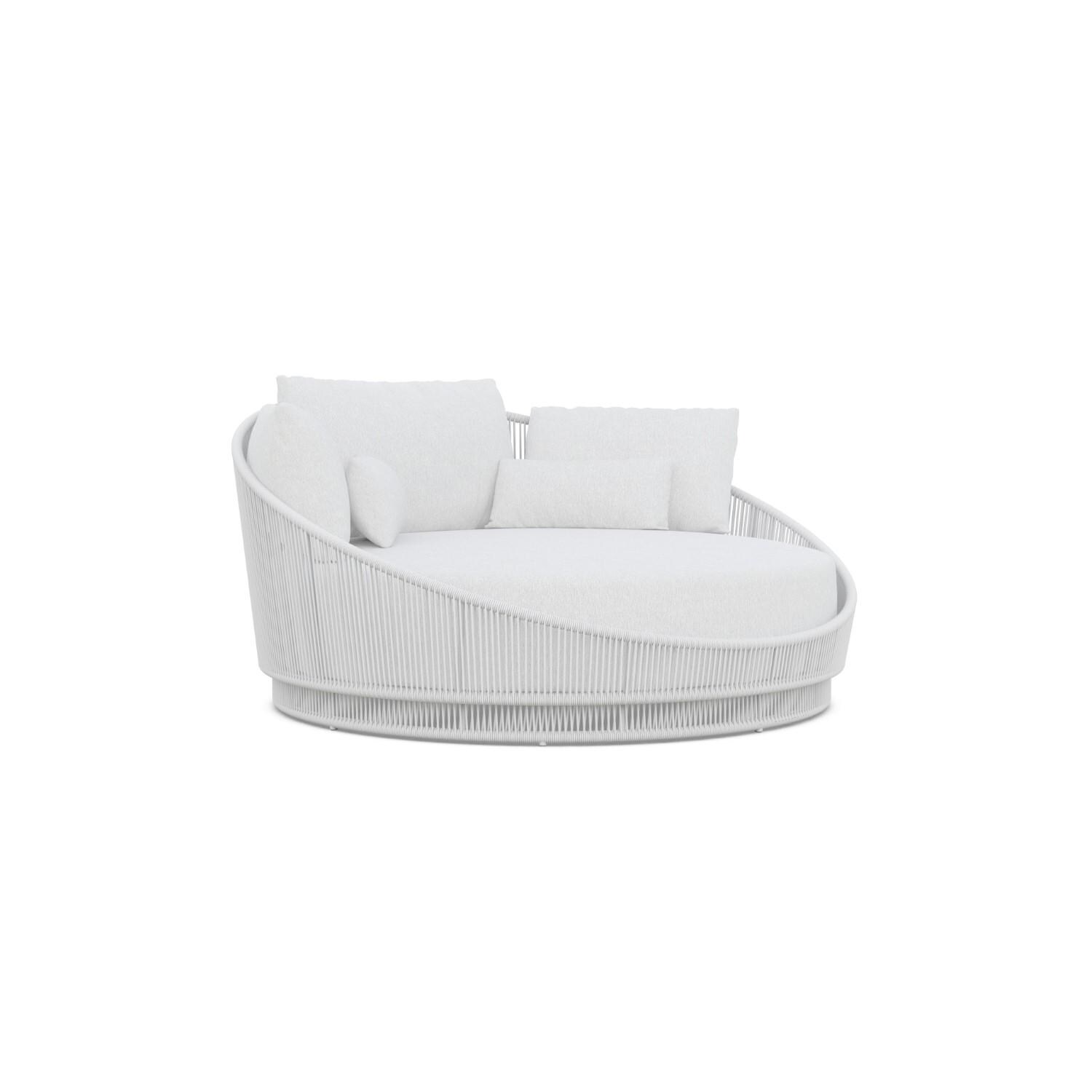 Azzurro Living PMA-TR17DB-CU Palma Woven Rope Daybed in White Mist/Midnight - Angled - White Background thumbnail