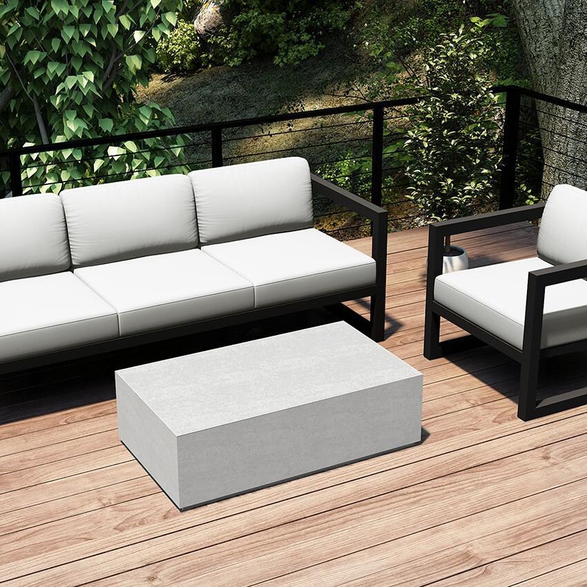 Misty Cove 3 Pc Seating Set in Slate w/Coffee Table & Canvas Natural Cushions by Lakeview - Lifestyle thumbnail