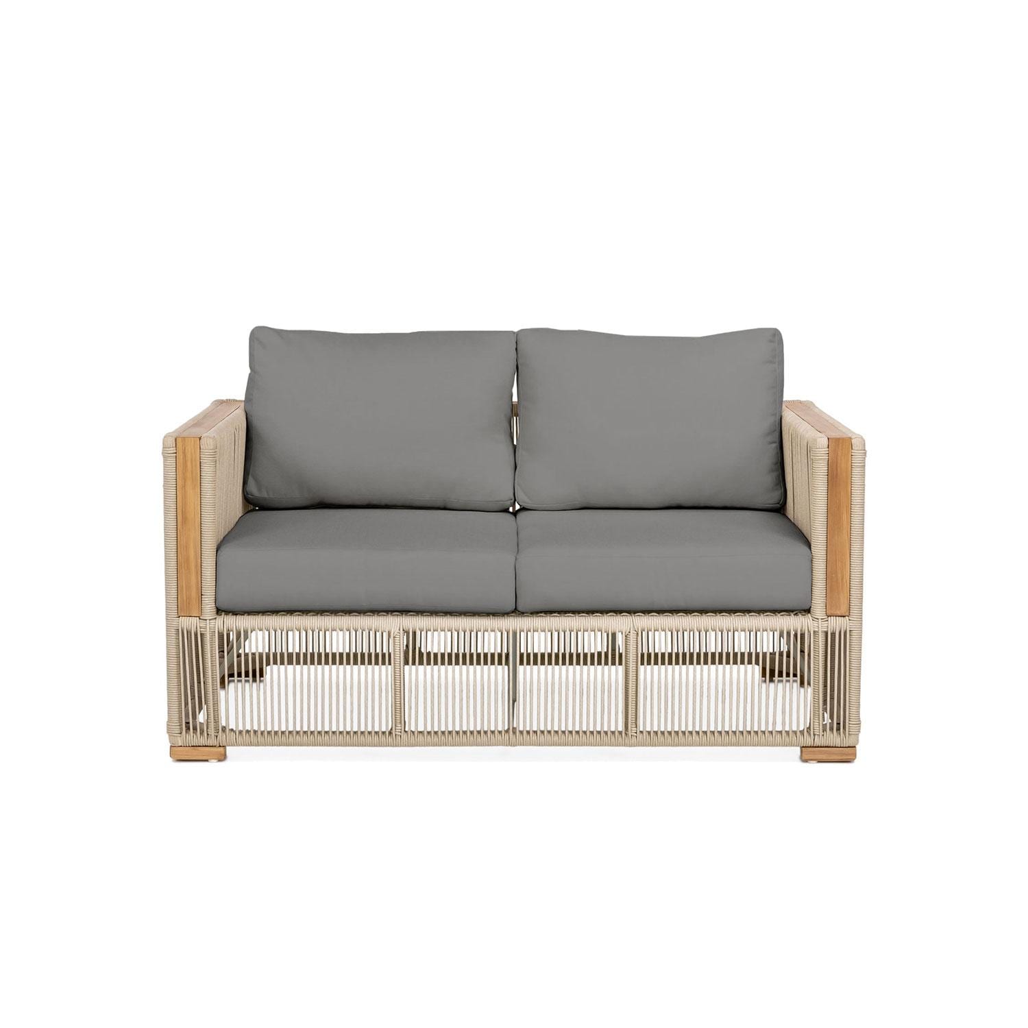 Pelican View 2 Person Woven Rope Loveseat in Sand/Charcoal by Lakeview Outdoor Designs