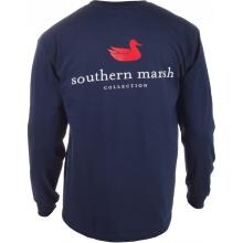 Southern Marsh Authentic Long Sleeve Pocket T-Shirt 2XL - Navy