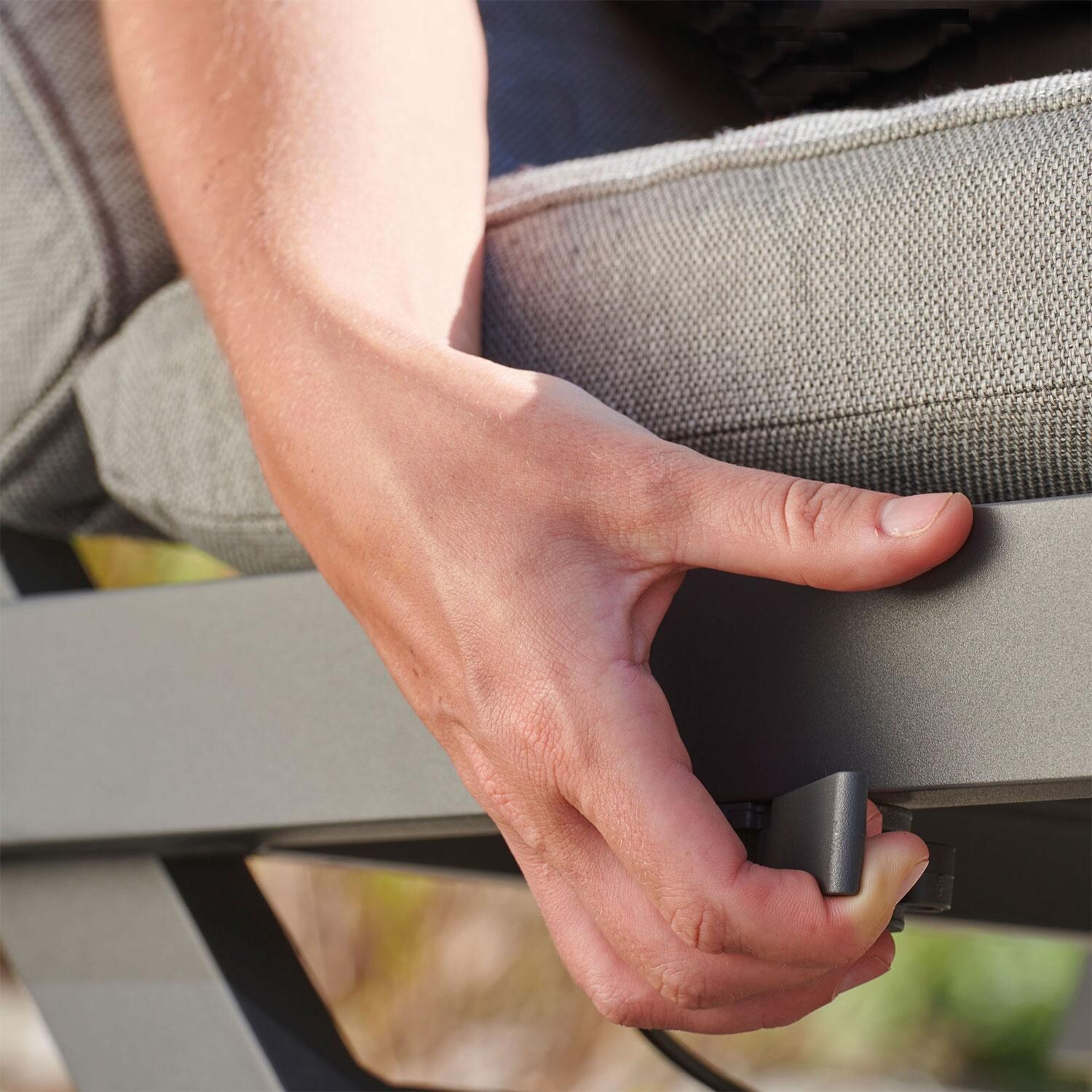 Boston Select Aluminum Reclining Lounge Chair in Lava By KETTLER - Adjustable Lever - Detail thumbnail