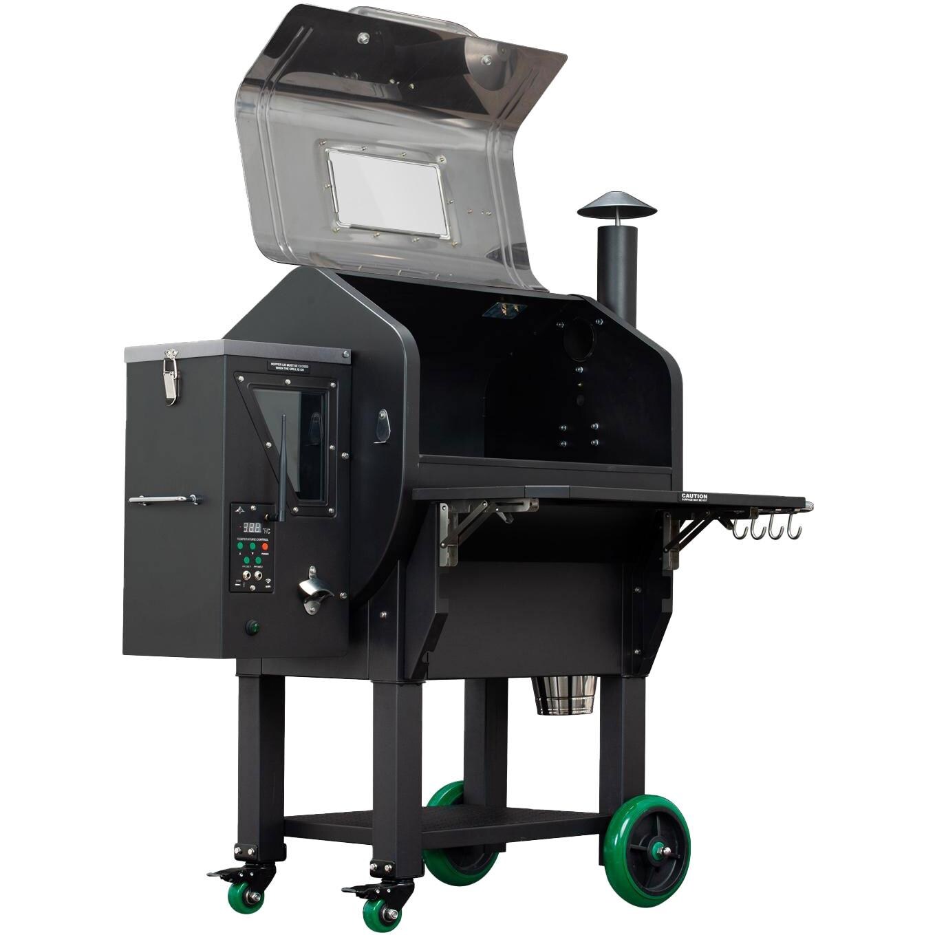 Green Mountain Grills Ledge SS Wi-Fi Controlled Wood Pellet Grill - Angled Right - White Background thumbnail